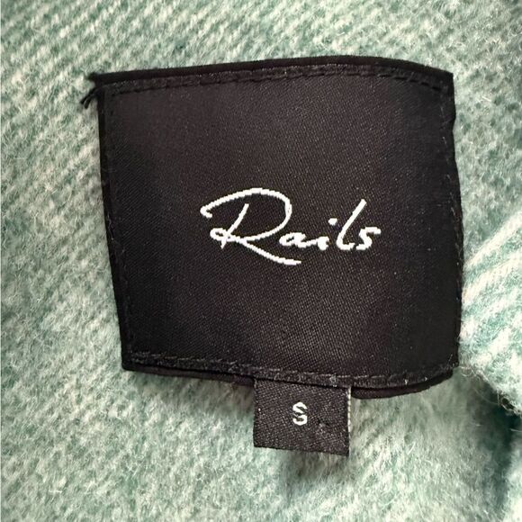 Rails Connie Herringbone Wool Oversize Shirt Jacket Shacket Small Kelly Green - Picture 7 of 9